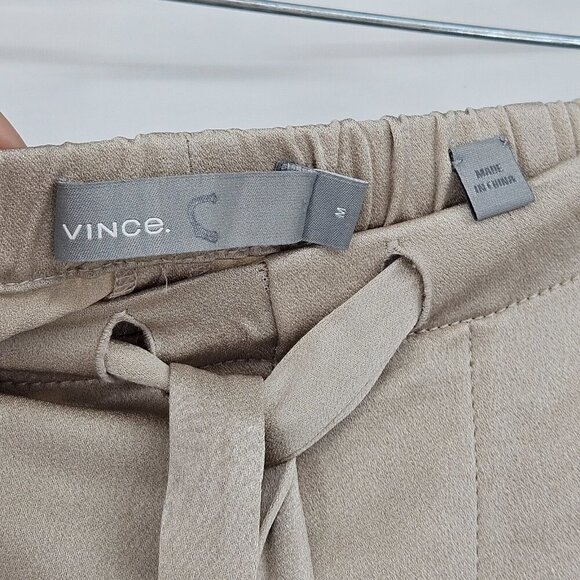 Vince Stucco Patch Pocket Drawstring Satin Pants Beige Women’s Size M Minimalist - Picture 8 of 16